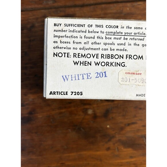 Vintage BUCILLA Taffeta d' Art Ribbon 100 yd. 3/16” WHITE 201 - Picture 8 of 9